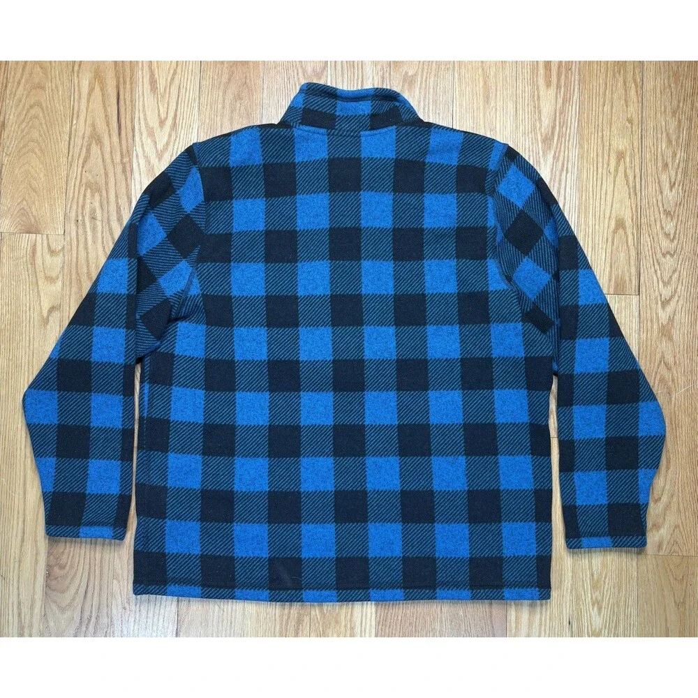 The North Face Men’s Gordon Lyons Plaid Fleece 2XL Blue Black 1/4 Zip Pullover